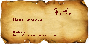 Haaz Avarka névjegykártya